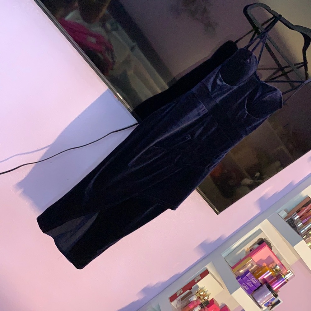 Velvet navy blue dress